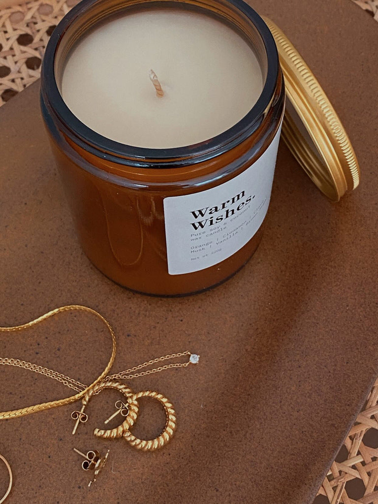 Soy Candle | Warm Wishes | Orange + Clove & Musk - Akaia Blends